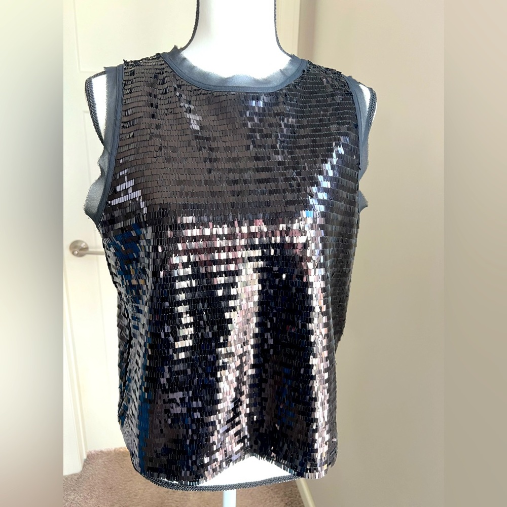 Who What Wear M Black Sequined Top Never Worn!